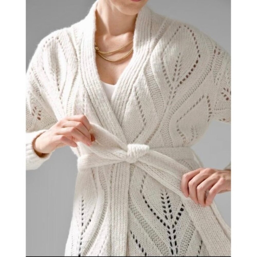 WHBM LS Cozy Stitch Cover-Up Ivory - NWT - Picture 2 of 10